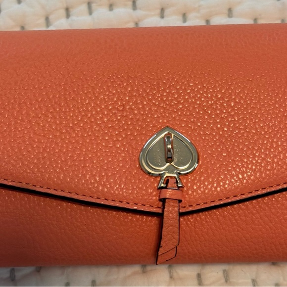 Orange Leather Tote Bag With Matching Wallet - Picture 5 of 7